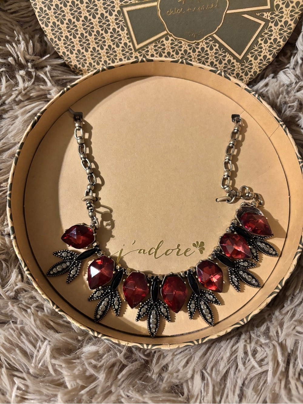 Chloe + Isabel Red and Black Statement Necklace